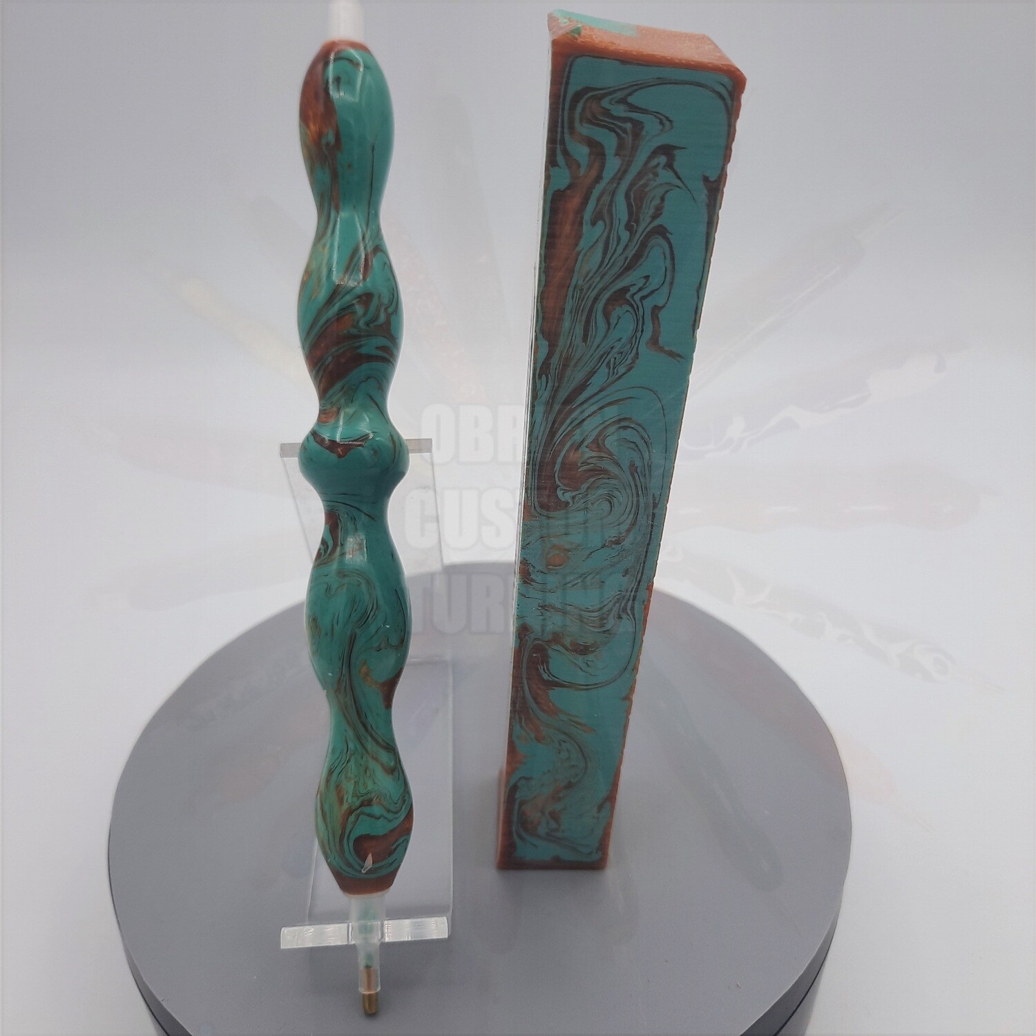 Golden Turquoise - Handcrafted Custom Diamond Painting Pen