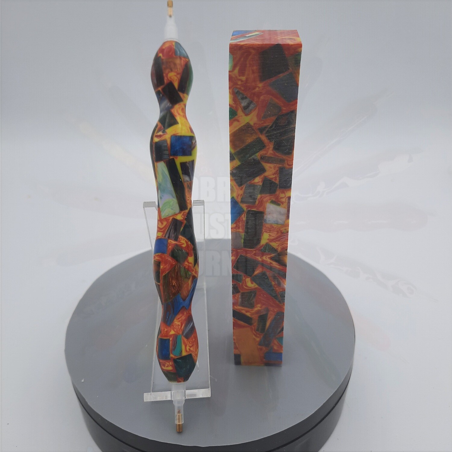 Color Explosion Mosaic in Fire - Handcrafted Custom Diamond Painting Pen
