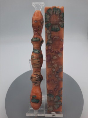Multi dyed cross cut cholla cactus in orange resin - Handcrafted Custom Diamond Painting Pen