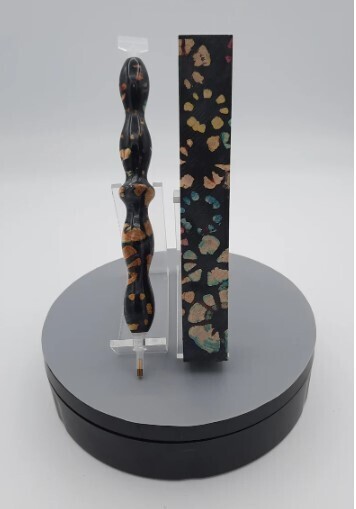 Multi dyed cross cut cholla cactus in black resin - Handcrafted Custom Diamond Painting Pen