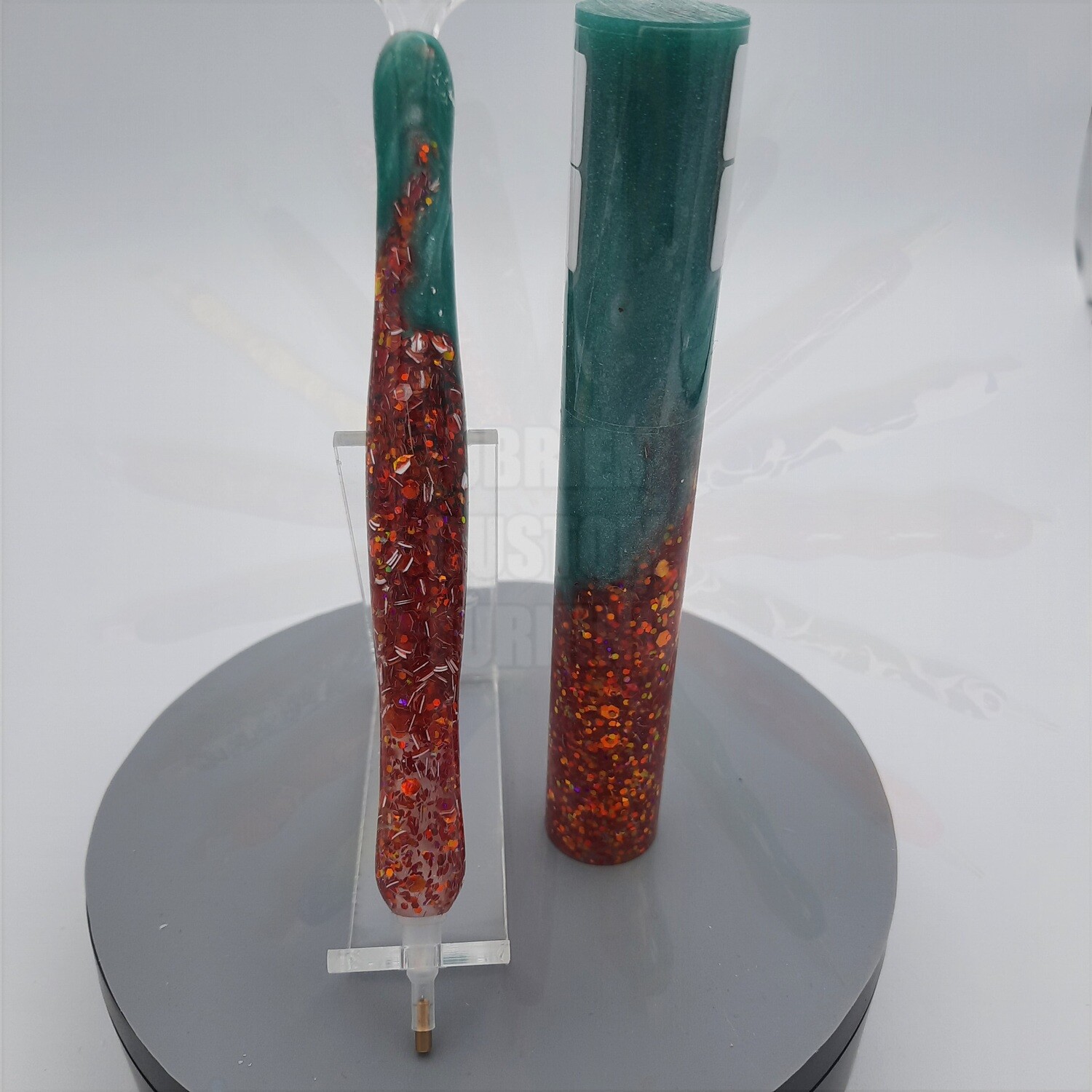 Mutations Aqua / Ring of Fire Glitter - Handcrafted Custom Diamond Painting Pen