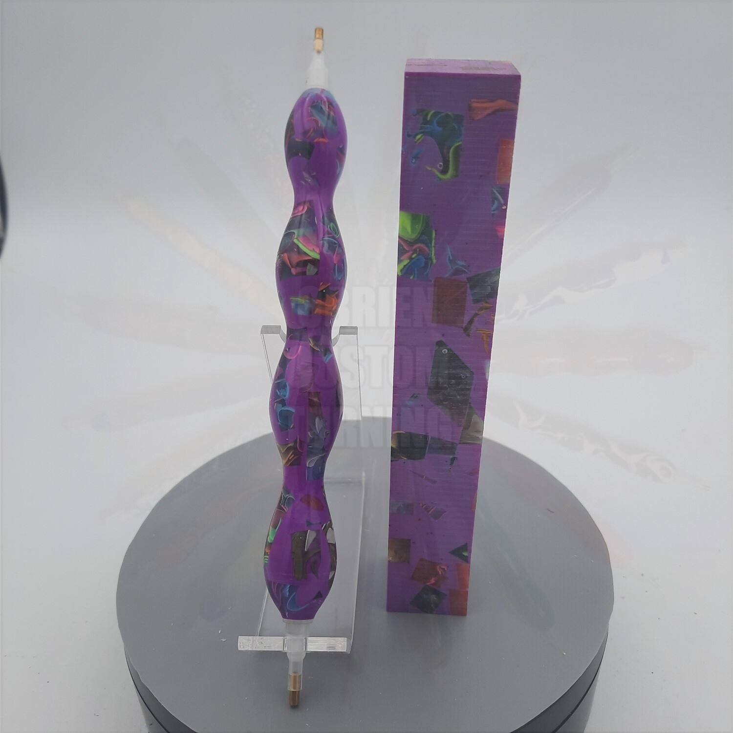 Jamaica Purple Mosaic Color Explosion - Handcrafted Custom Diamond Painting Pen