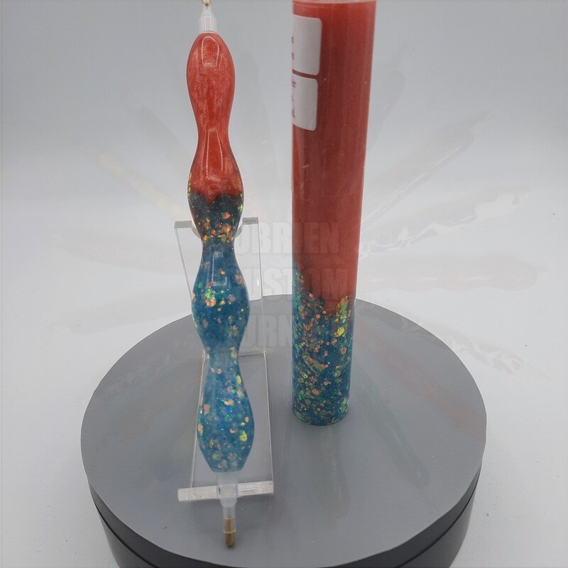 Mutations Orange / Blue Lagoon Glitter - Handcrafted Custom Diamond Painting Pen