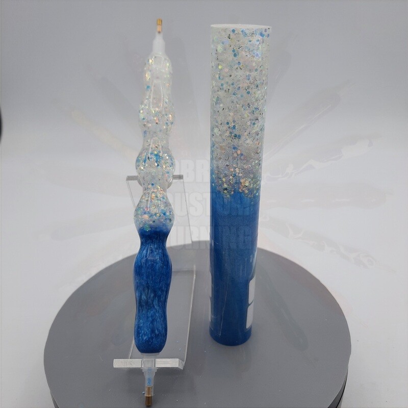 Mutations Blue / Vega Glitter - Handcrafted Custom Diamond Painting Pen