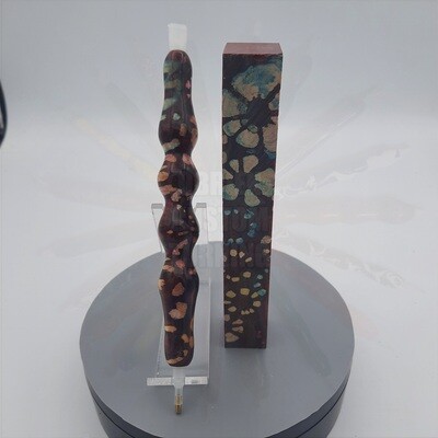 Multi dyed cross cut cholla cactus in red resin - Handcrafted Custom Diamond Painting Pen