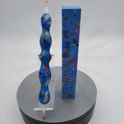 Fiji Blue Neon Mosaic Color Explosion - Handcrafted Custom Diamond Painting Pen