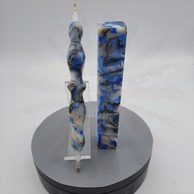 Mother of Pearl with Blue - Handcrafted Custom Diamond Painting Pen