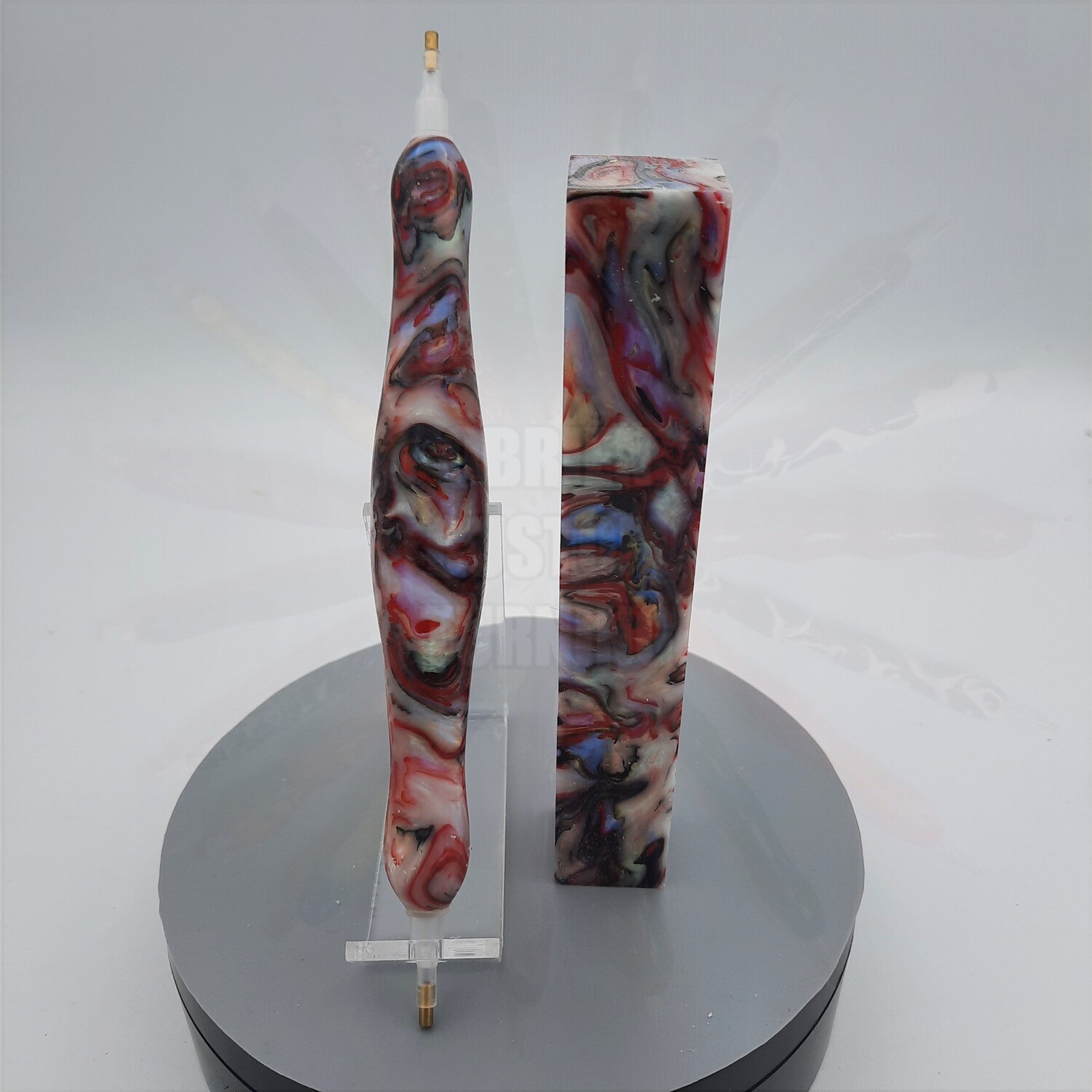 Mother of Pearl with Red - Handcrafted Custom Diamond Painting Pen
