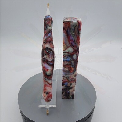 Mother of Pearl with Red - Handcrafted Custom Diamond Painting Pen