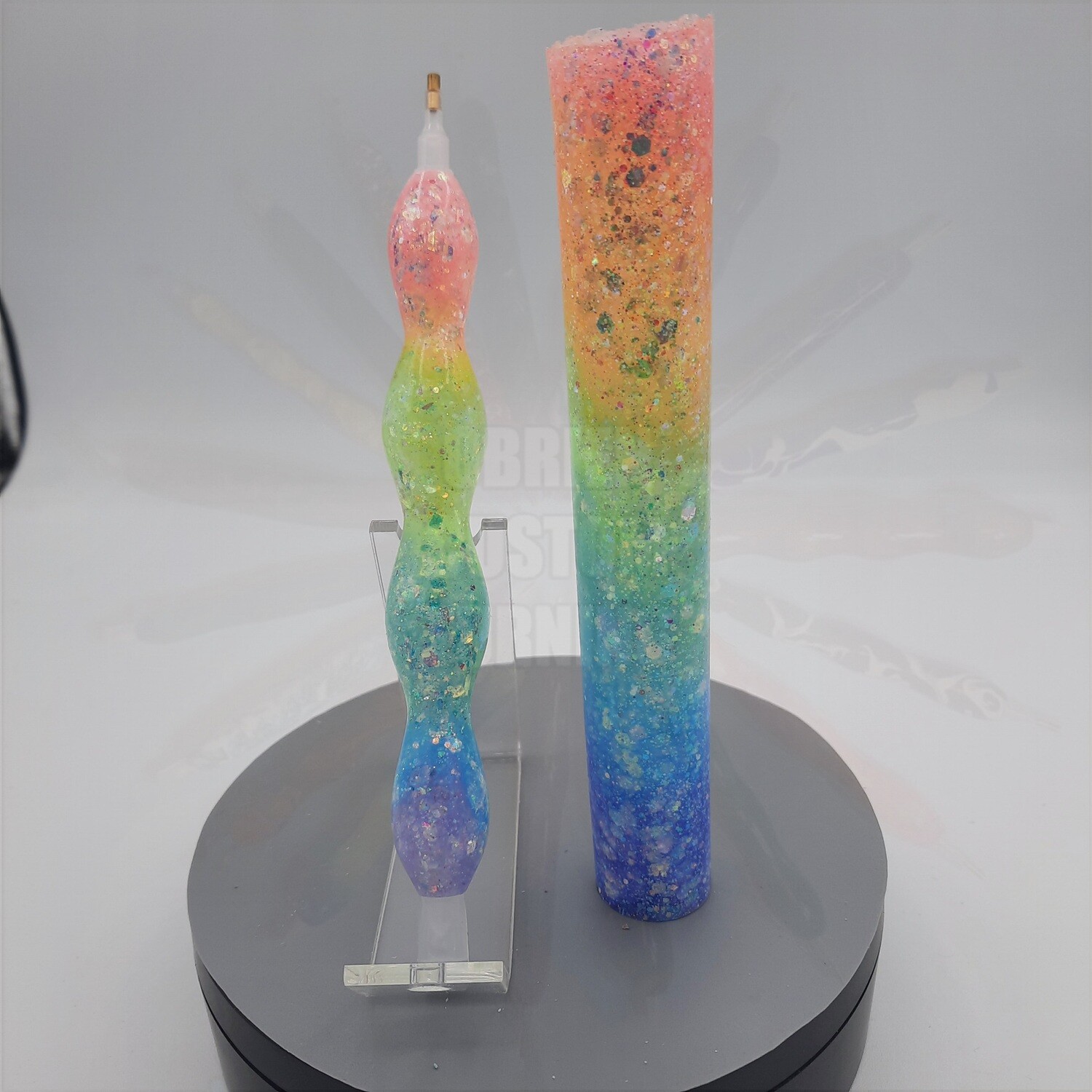 Pastel Rainbow Chunky Glitter - Handcrafted Custom Diamond Painting Pen