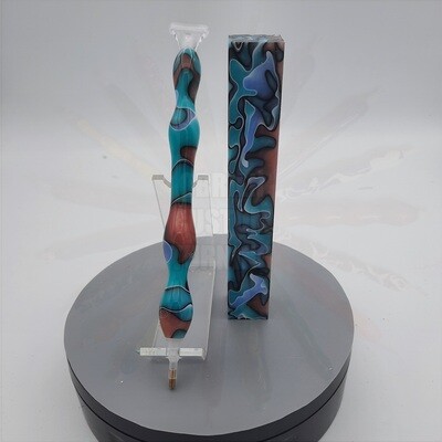 New Turquoise Moon - Handcrafted Custom Diamond Painting Pen