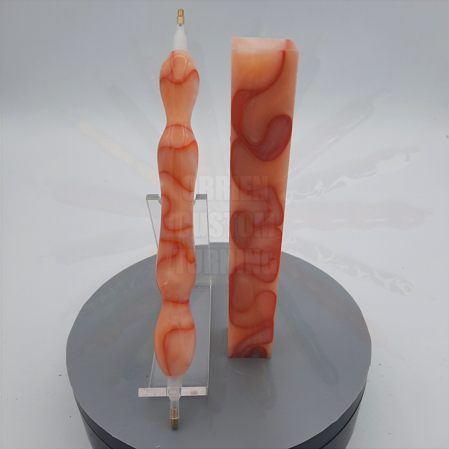 Peach Fire - Handcrafted Custom Diamond Painting Pen