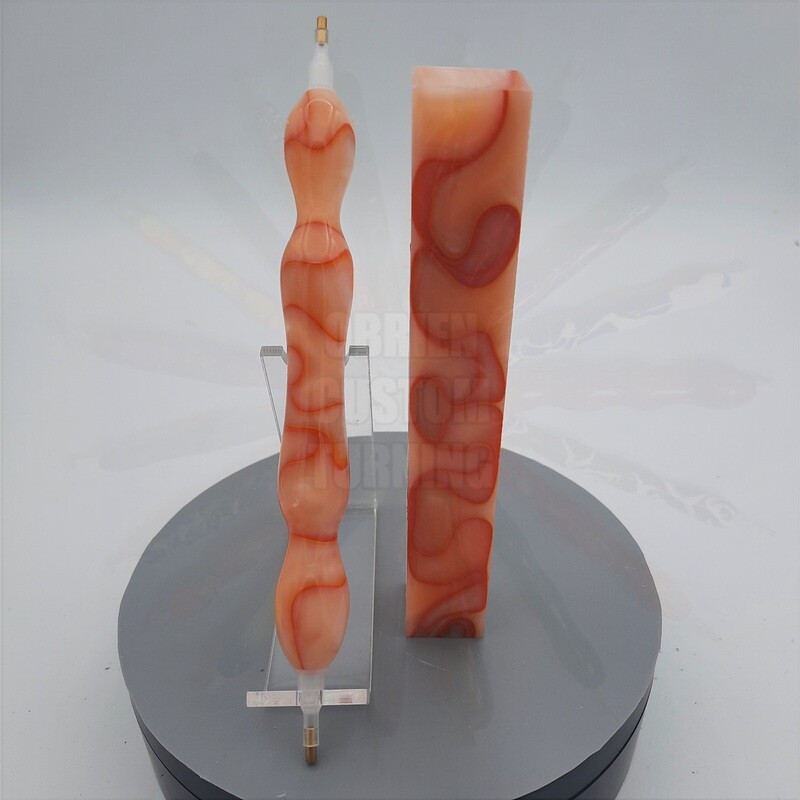 Peach Fire - Handcrafted Custom Diamond Painting Pen