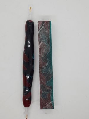 Pink, Maroon, and Green - Handcrafted Custom Diamond Painting Pen