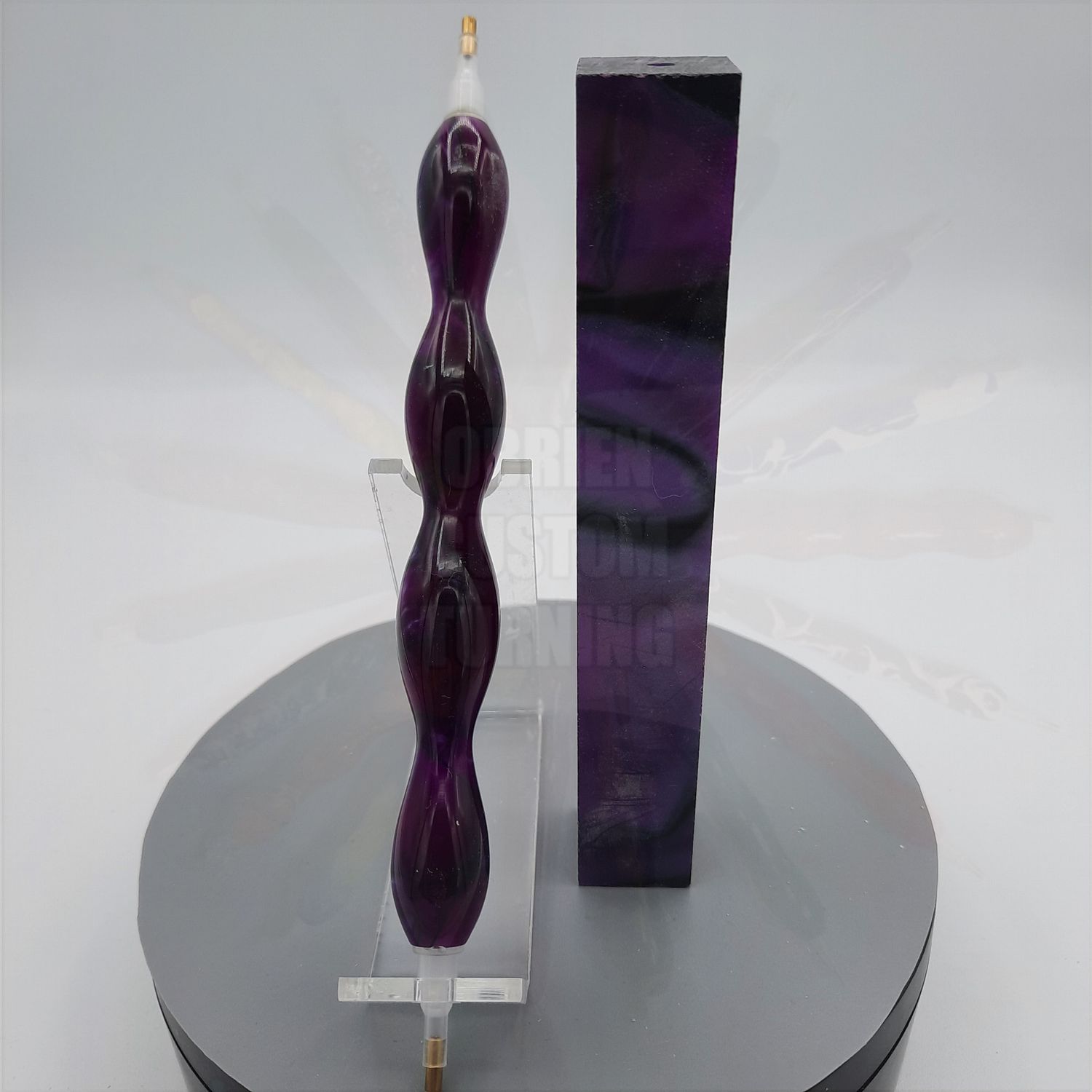 Purple and Black Swirl - Handcrafted Custom Diamond Painting Pen