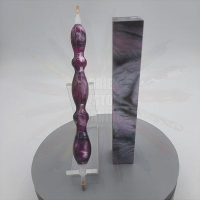 Purple and Silver Swirl - Handcrafted Custom Diamond Painting Pen