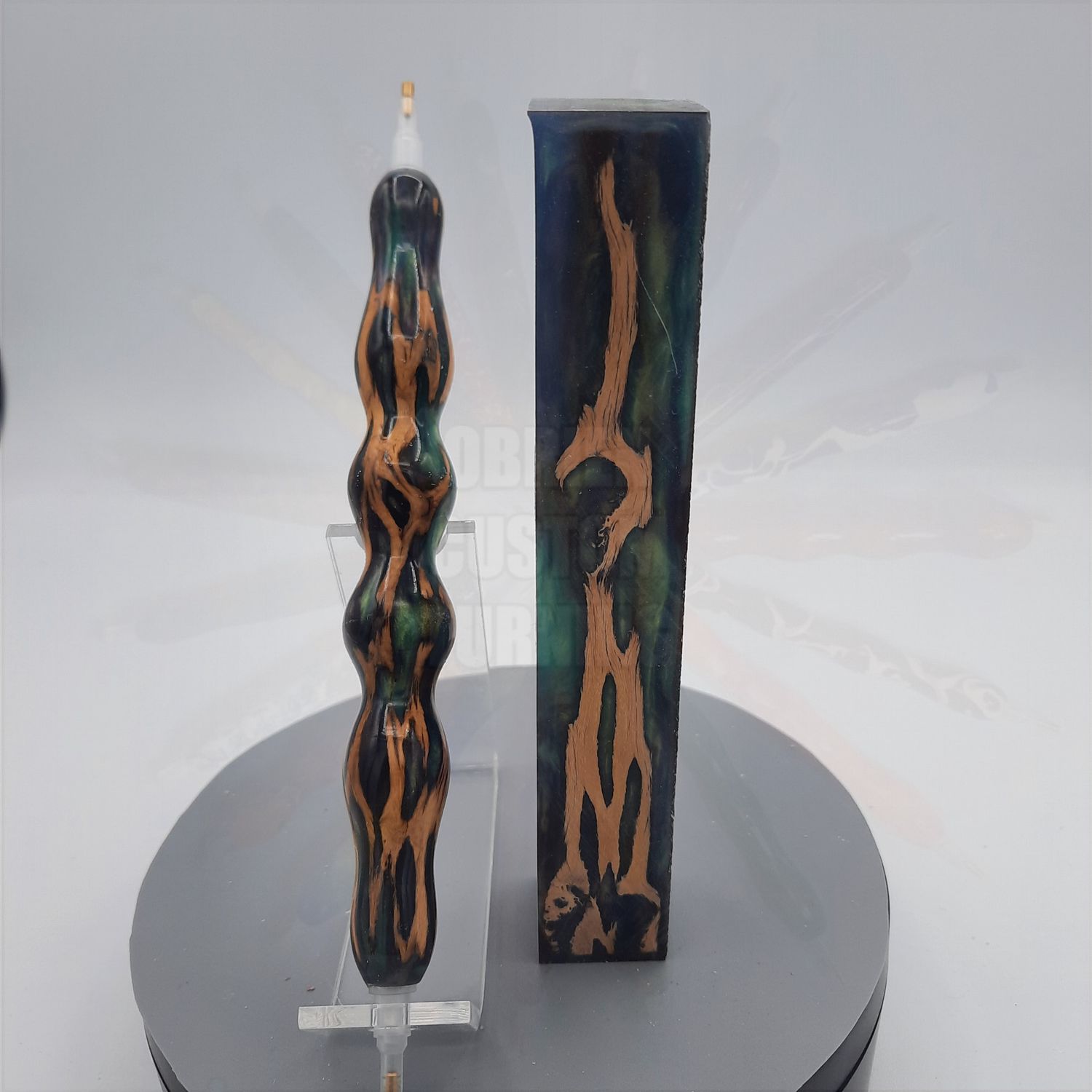 Purple Green Cholla Cactus - Handcrafted Custom Diamond Painting Pen