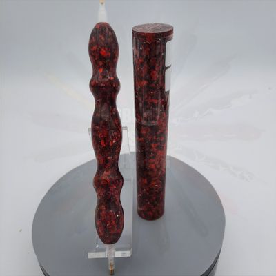Ruby Red Flakey Glitter - Handcrafted Custom Diamond Painting Pen