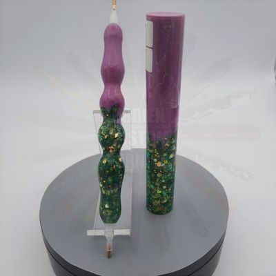 Solid Mutations Lilac / Green Acres Glitter - Handcrafted Custom Diamond Painting Pen