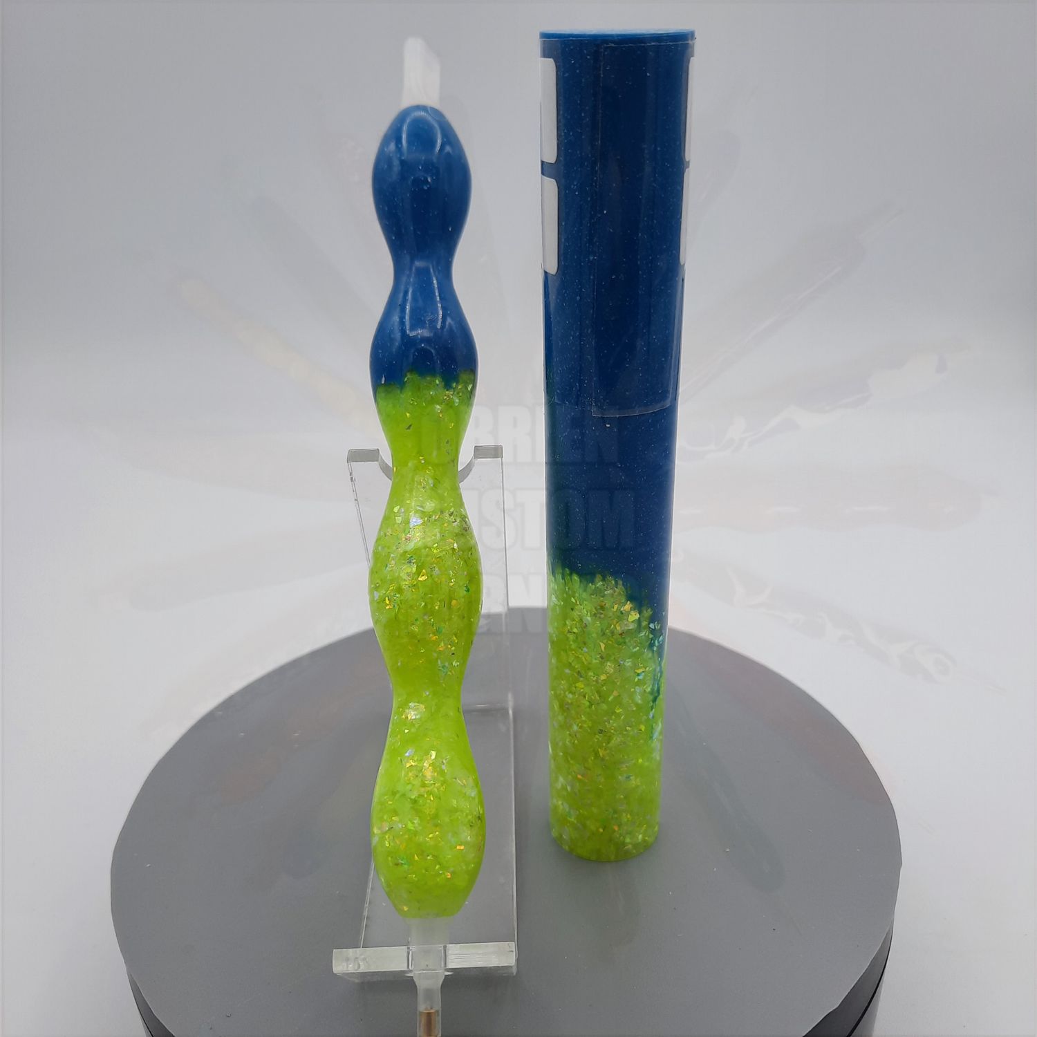 Solid Mutations Marine Blue / Lemon Drop Glitter - Handcrafted Custom Diamond Painting Pen