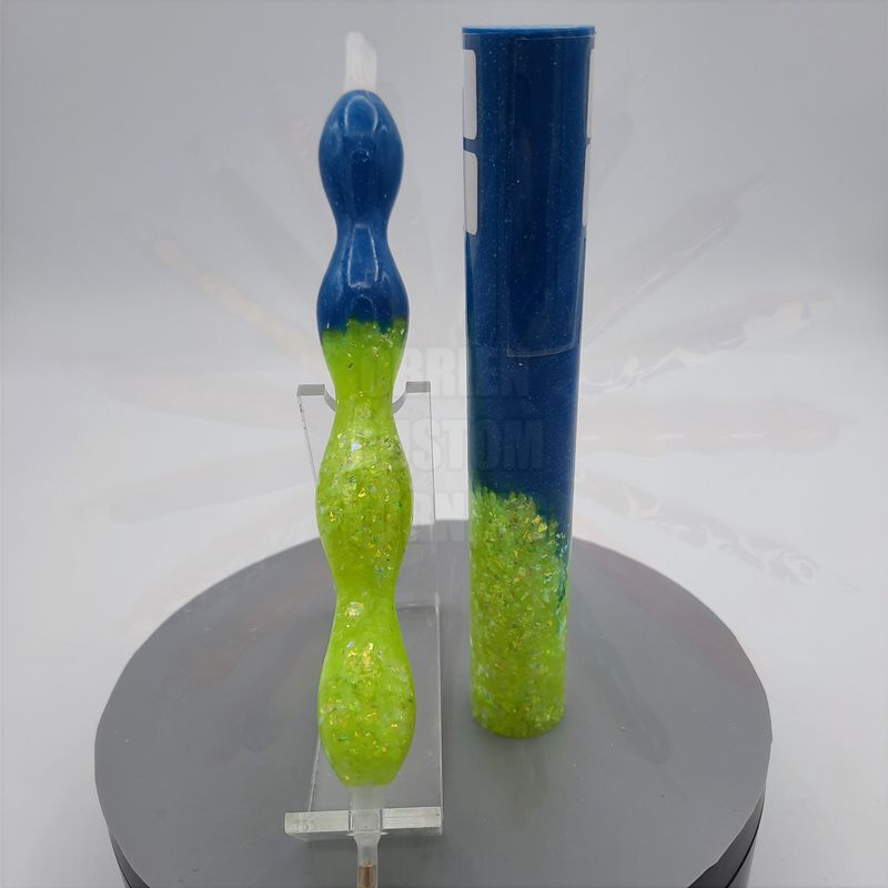 Solid Mutations Marine Blue / Lemon Drop Glitter - Handcrafted Custom Diamond Painting Pen