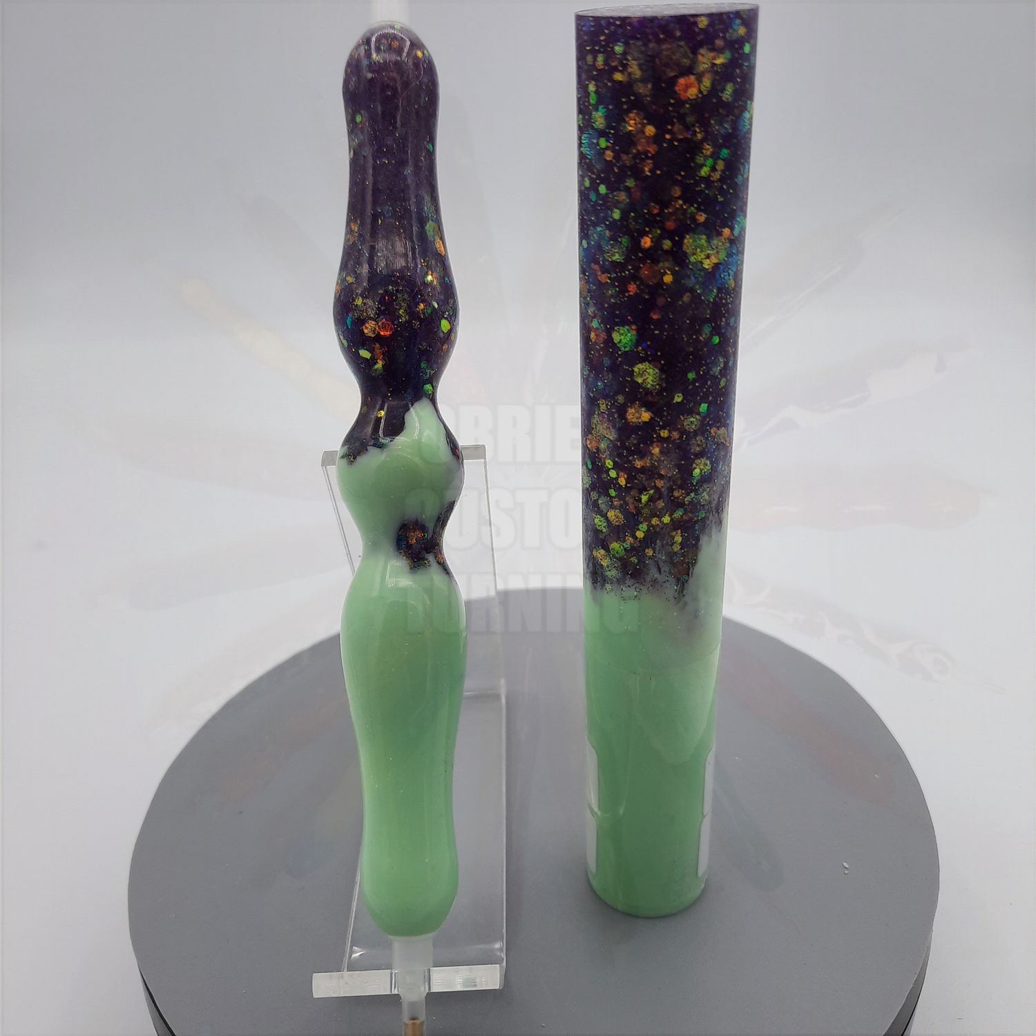 Solid Mutations Seafoam / Curtsy Glitter - Handcrafted Custom Diamond Painting Pen