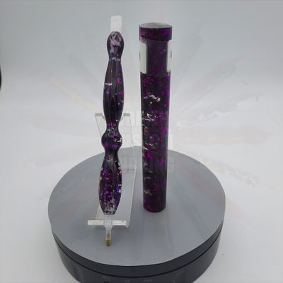 Clear Alumilite Resin with Purple Flake - Handcrafted Custom Diamond Painting Pen