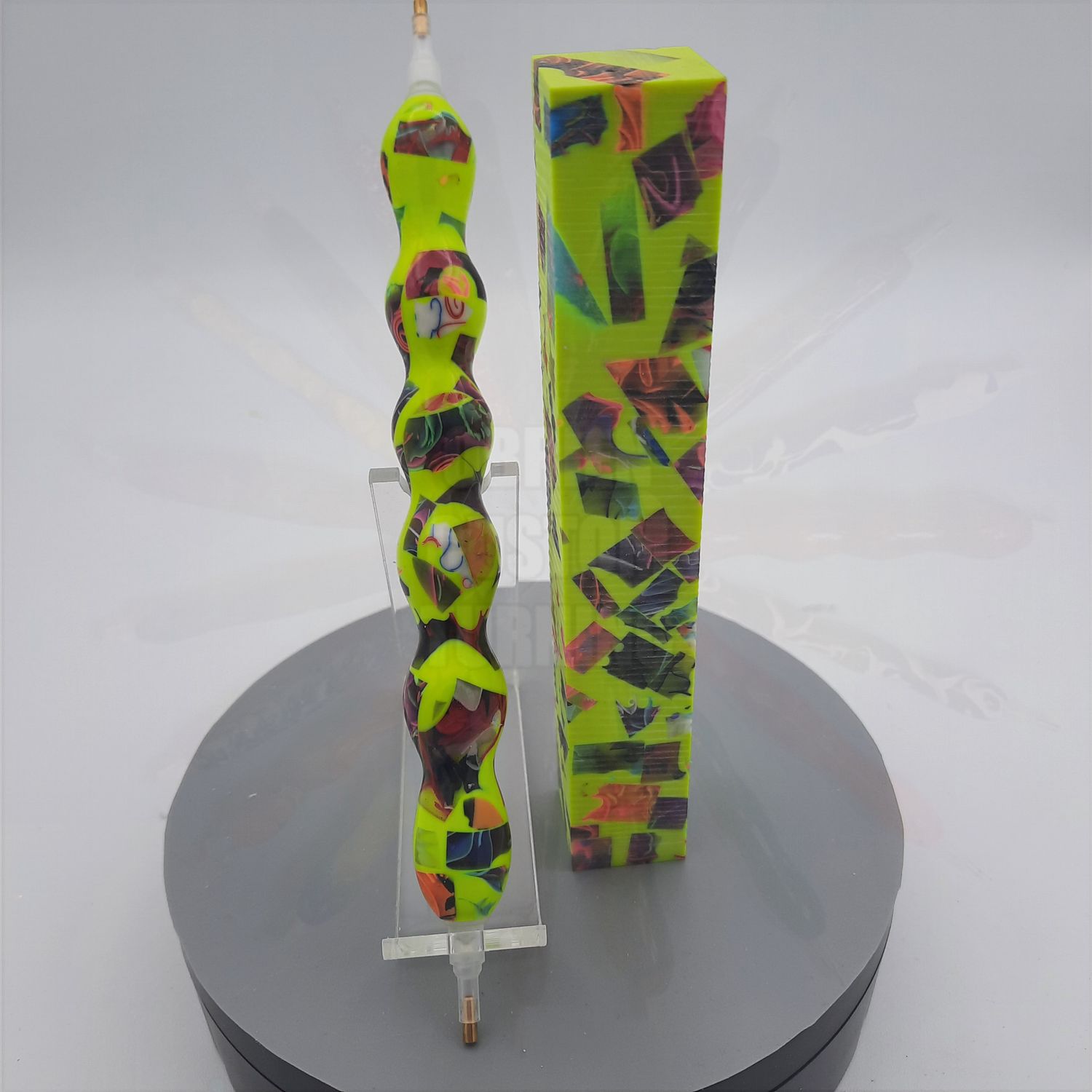 tahiti yellow neon mosaic color explosion - Handcrafted Custom Diamond Painting Pen