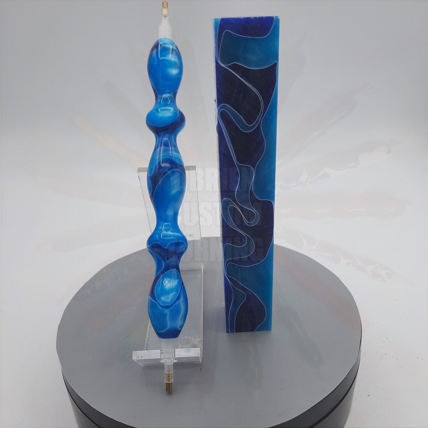 Custom Diamond Painting Pen - Water (Aqua and Dark Blue Swirl)