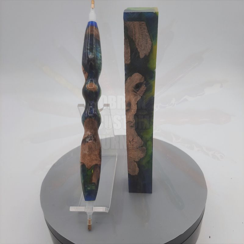 Custom Diamond Painting Pen - Yellow and Blue Swirl Grapevine