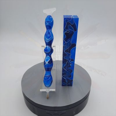 Dark Blue and Light Blue Classic Swirl - Handcrafted Custom Diamond Painting Pen