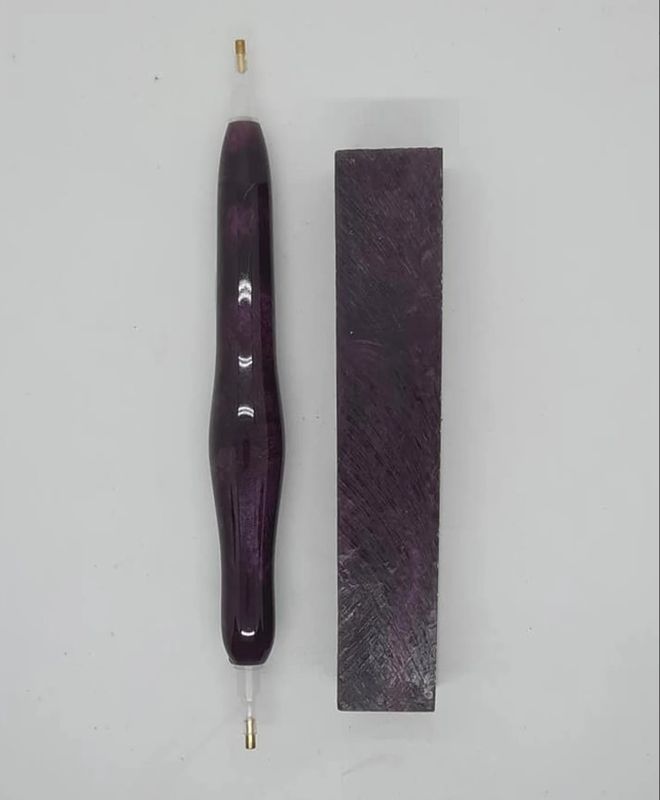 African Violet Blossom Rhino - Handcrafted Custom Diamond Painting Pen
