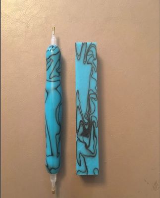 Aqua with Black Thread (Turquoise) - Handcrafted Custom Diamond Painting Pen