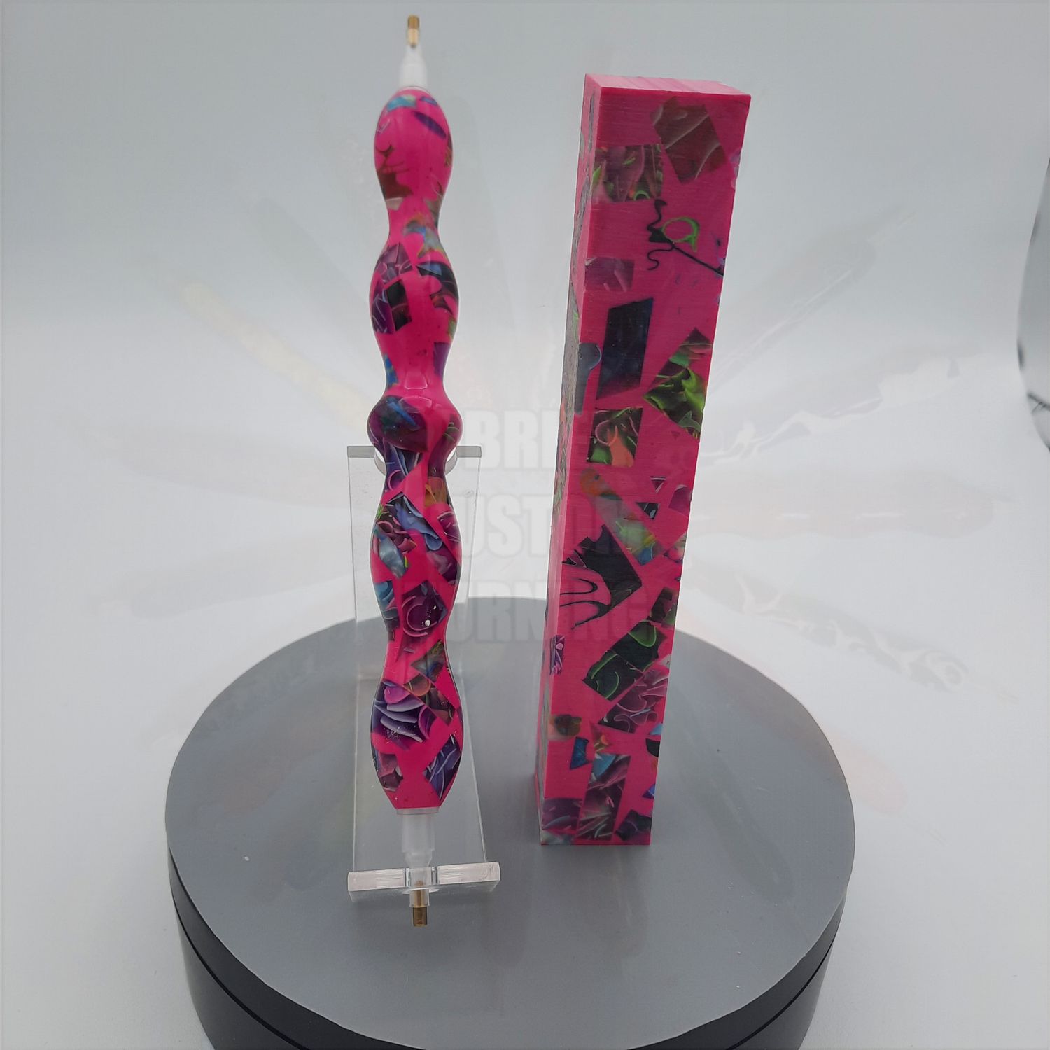 Aruba Bright Pink Neon Mosaic - Handcrafted Custom Diamond Painting Pen