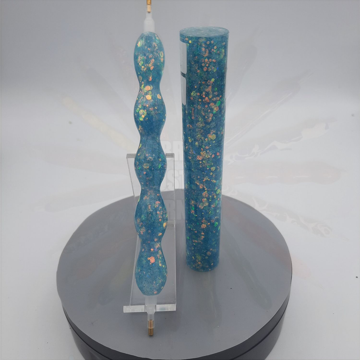 Blue Lagoon Prismatic Glitter - Handcrafted Custom Diamond Painting Pen
