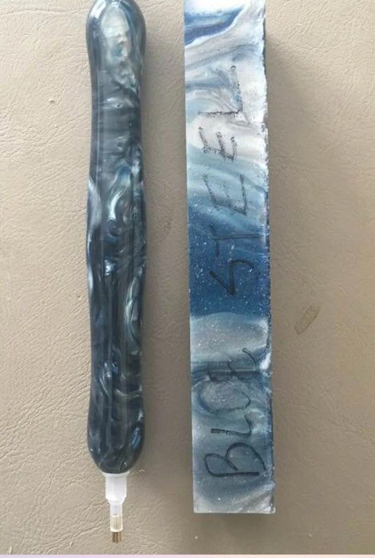 Blue Steel - Handcrafted Custom Diamond Painting Pen