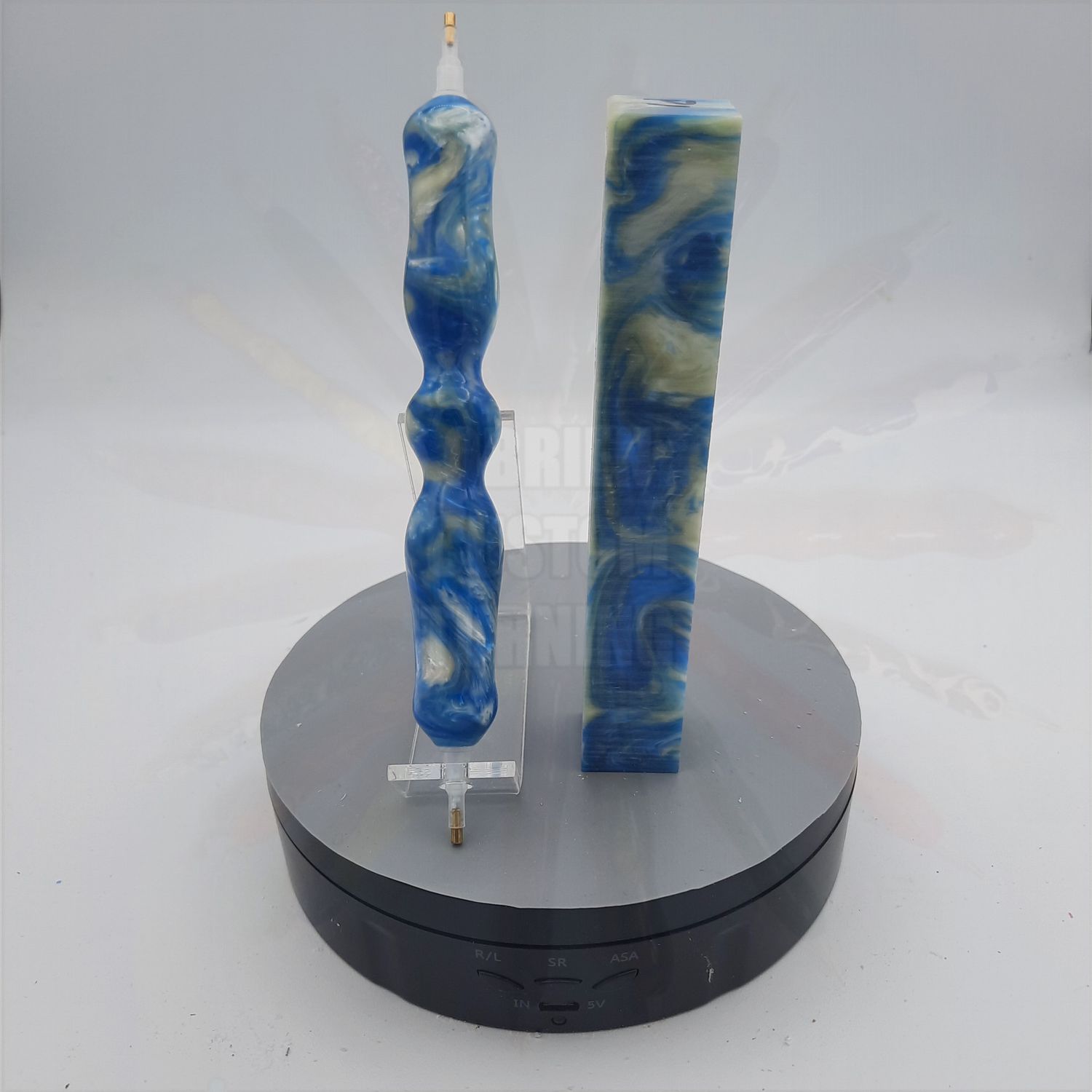 Blue Pearl Swirl - Handcrafted Custom Diamond Painting Pen