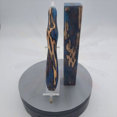 Blue Red Raspberry Cholla Cactus - Handcrafted Custom Diamond Painting Pen