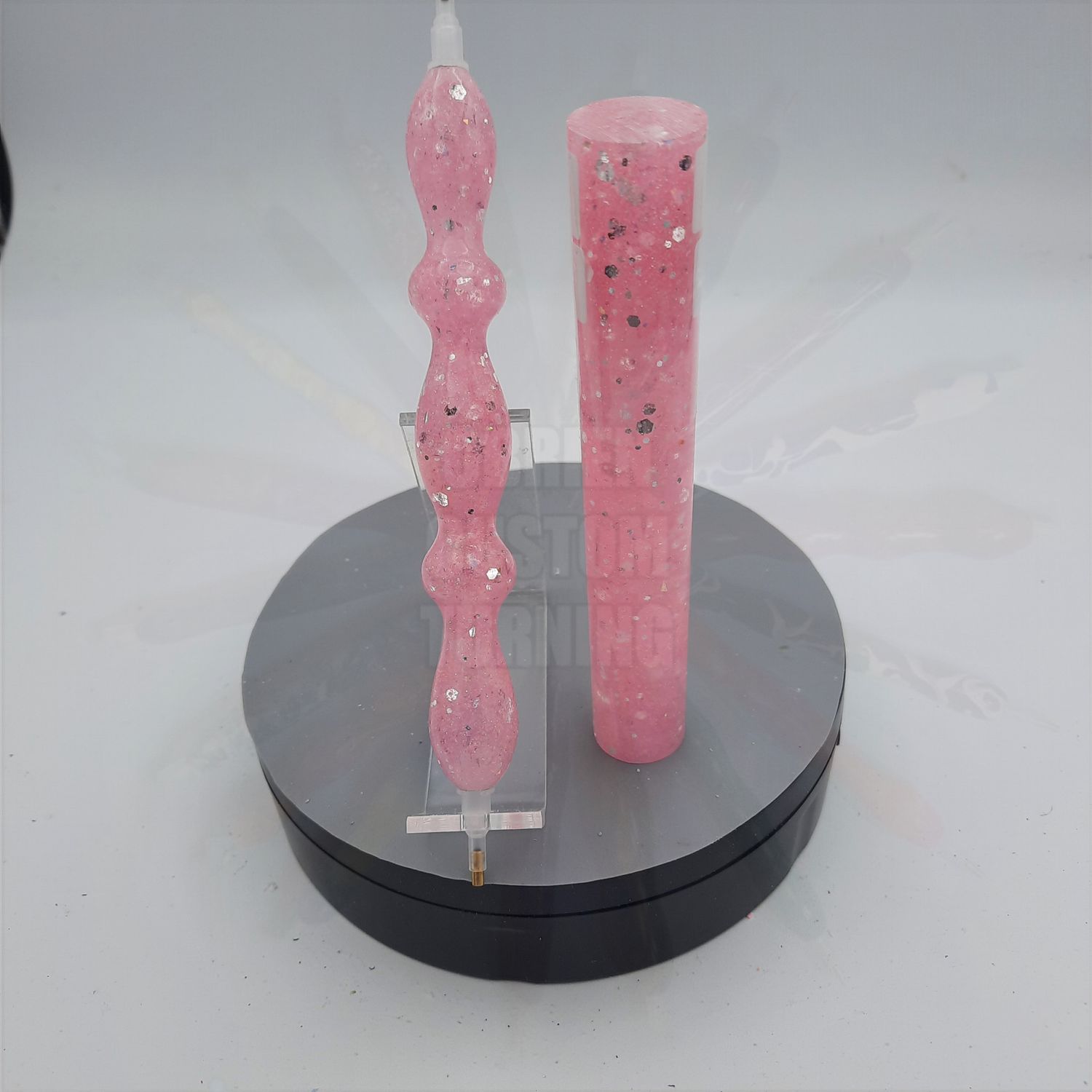 Pretty in Pink Silver Linings Glitter - Handcrafted Custom Diamond Painting Pen