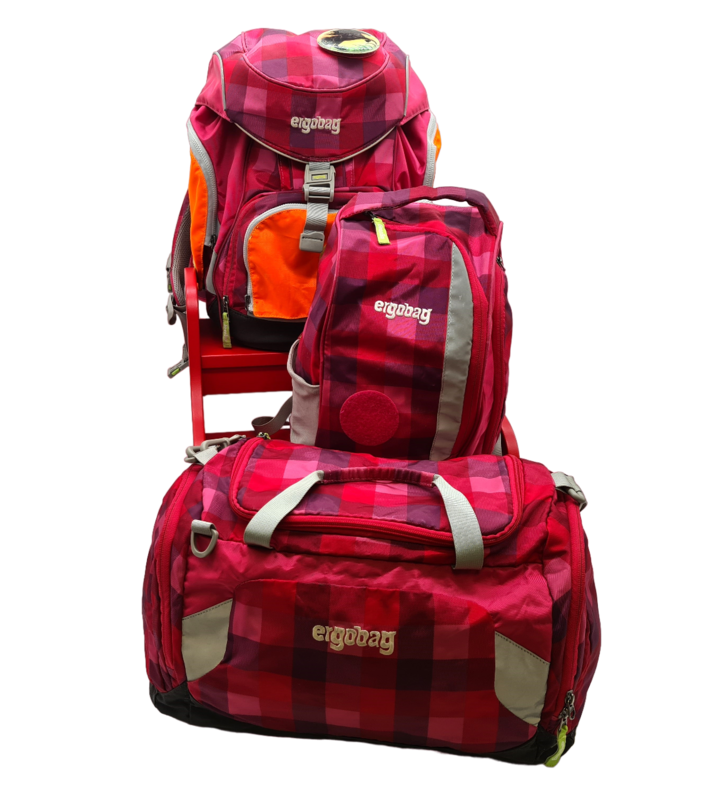 Ergobag - Schulrucksack, 3teiliges Set, pink