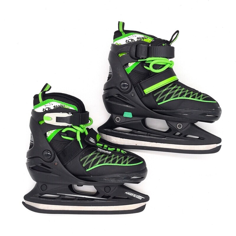 Schlittschuhe, Eislaufen, Schlittschuhfahren, Winter, schwarz, grau, grün, Größe 29-33