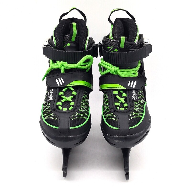 Schlittschuhe, Eislaufen, Schlittschuhfahren, Winter, schwarz, grau, grün, Größe 29-33