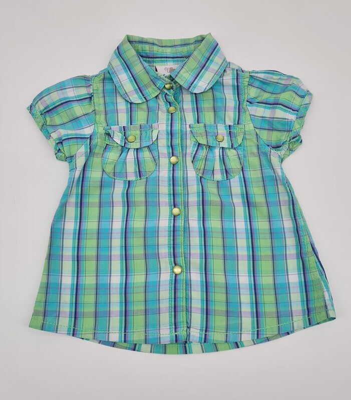 Topomini, Mädchen, Bluse, kariert, grün, blau, lila, Größe 80
