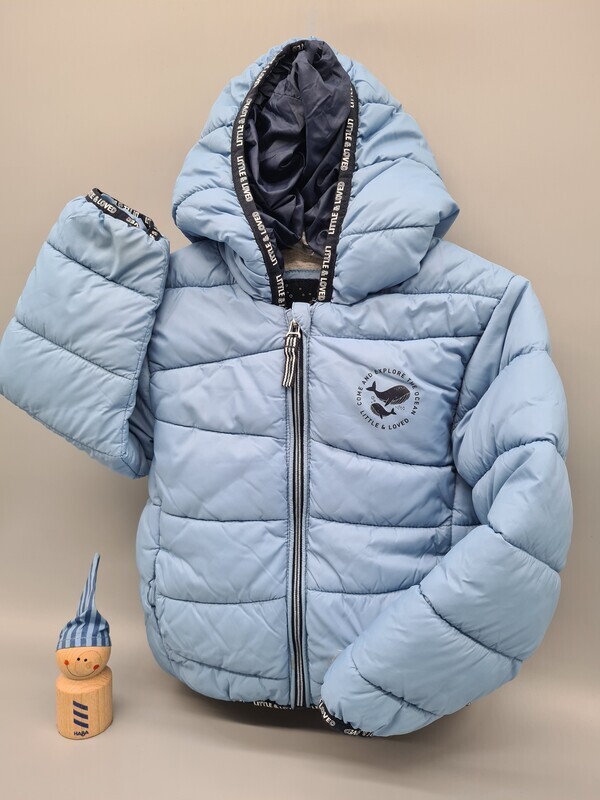 Steppjacke, hellblau, Jungen, Wal, Größe 92