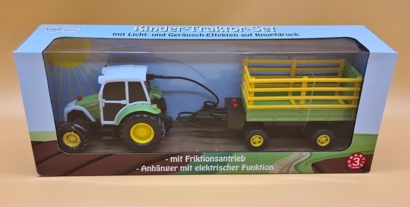 Lindner Kinder-Traktor-Set mit Licht- und Geräusch-Effekten auf Knopfdruck