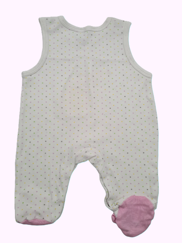 Strampler rosa mit hässchen am fuß, Größe 62