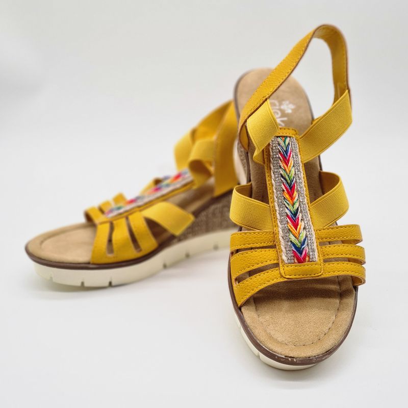 Sandalen, Rieker, gelb, Schuhe, Damen, Größe 38