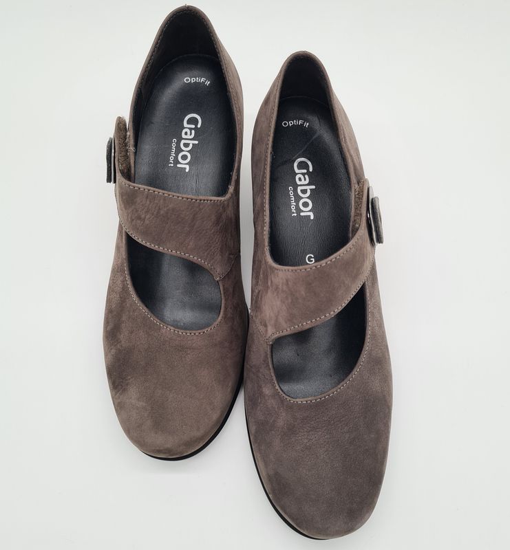 Damen Schuhe, Spangenpumps, Gabor, grau,  Größe 37,5