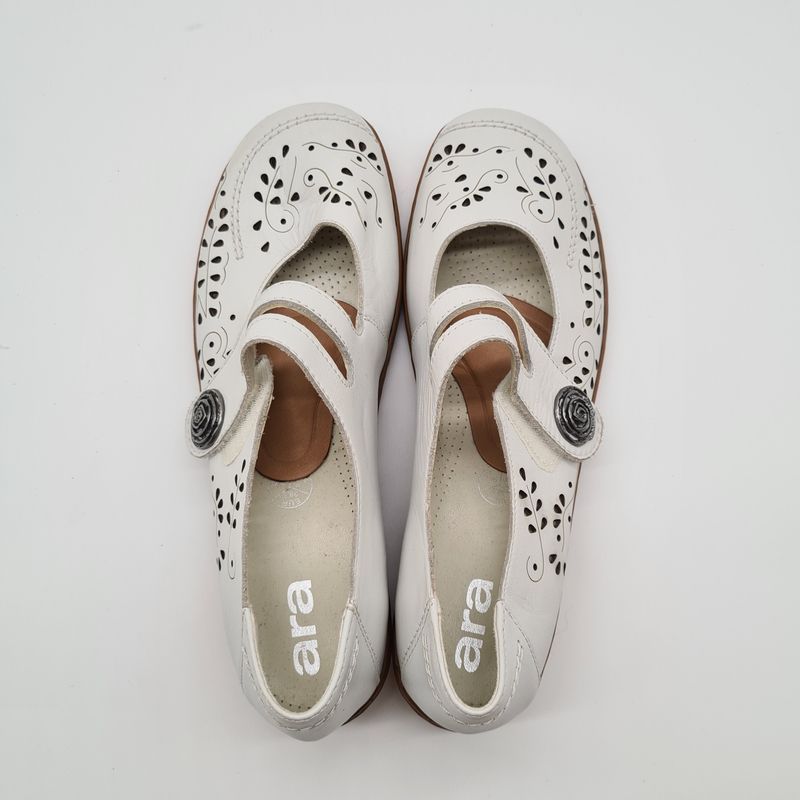 Damen Schuhe, ara, Spangenschuh, cremeweiß