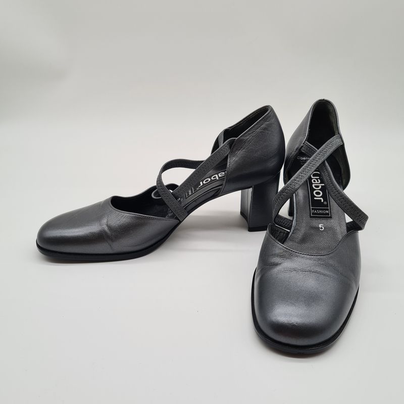 Damen Schuhe, Gabor, Pumps, silbergrau